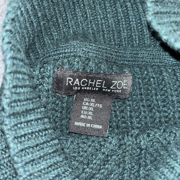 Rachel Zoe Women XL Mock Neck Forest Green Pullover Sweater Cottage Core - Picture 3 of 9